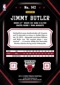 2013-14 Pinnacle - Artist Proof Red #142 Jimmy Butler Back