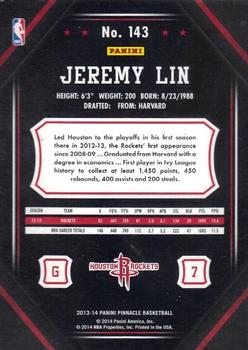 2013-14 Pinnacle - Artist Proof Red #143 Jeremy Lin Back