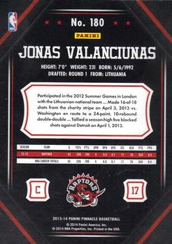 2013-14 Pinnacle - Artist Proof Red #180 Jonas Valanciunas Back