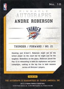 2013-14 Pinnacle - Autographs #10 Andre Roberson Back