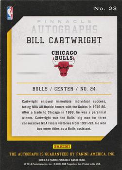 2013-14 Pinnacle - Autographs #23 Bill Cartwright Back
