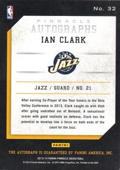 2013-14 Pinnacle - Autographs #32 Ian Clark Back
