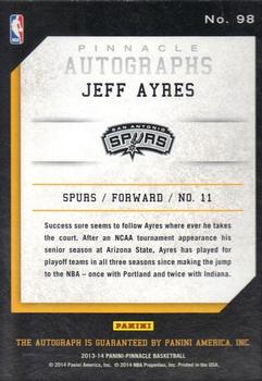 2013-14 Pinnacle - Autographs #98 Jeff Ayres Back