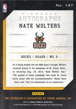 2013-14 Pinnacle - Autographs #147 Nate Wolters Back