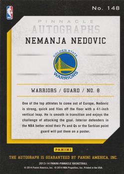 2013-14 Pinnacle - Autographs #148 Nemanja Nedovic Back