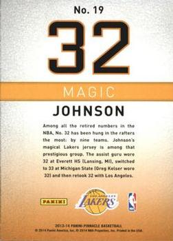 2013-14 Pinnacle - Behind the Numbers Artist's Proofs #19 Magic Johnson Back