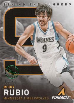 2013-14 Pinnacle - Behind the Numbers Artist's Proofs Green #9 Ricky Rubio Front