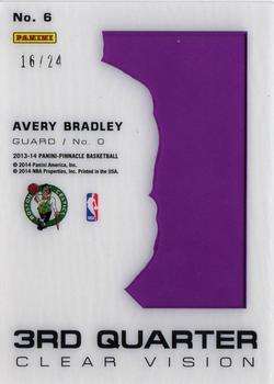 2013-14 Pinnacle - Clear Vision 3rd Quarter #6 Avery Bradley Back
