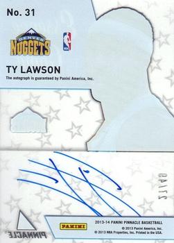 2013-14 Pinnacle - Essence of the Game Autographs #31 Ty Lawson Back