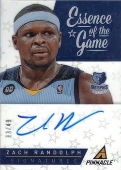 2013-14 Pinnacle - Essence of the Game Autographs #42 Zach Randolph Front