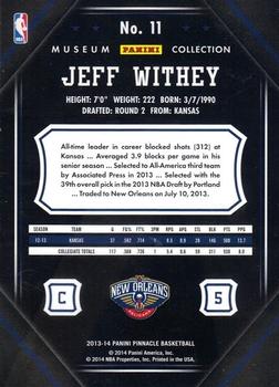 2013-14 Pinnacle - Museum Collection #11 Jeff Withey Back