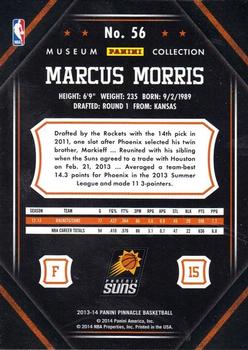 2013-14 Pinnacle - Museum Collection #56 Marcus Morris Back