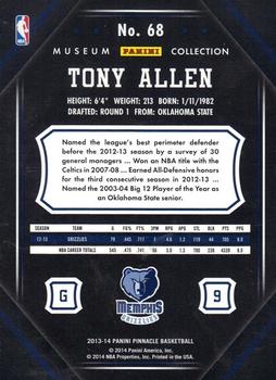 2013-14 Pinnacle - Museum Collection #68 Tony Allen Back