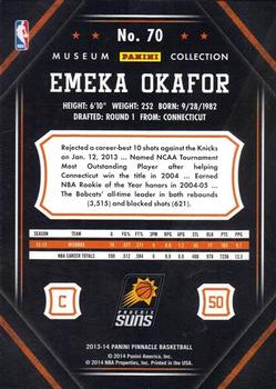 2013-14 Pinnacle - Museum Collection #70 Emeka Okafor Back