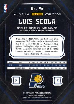 2013-14 Pinnacle - Museum Collection #96 Luis Scola Back