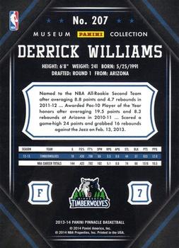 2013-14 Pinnacle - Museum Collection #207 Derrick Williams Back