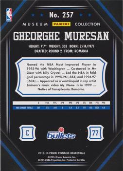 2013-14 Pinnacle - Museum Collection #257 Gheorghe Muresan Back