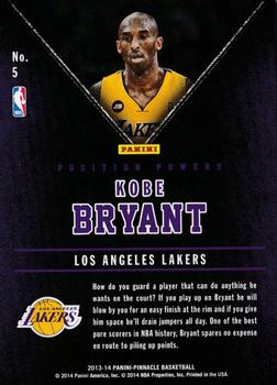 2013-14 Pinnacle - Position Powers #5 Kobe Bryant Back