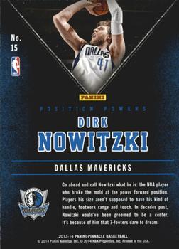 2013-14 Pinnacle - Position Powers #15 Dirk Nowitzki Back