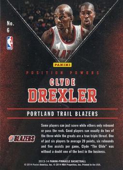2013-14 Pinnacle - Position Powers Artist's Proofs #6 Clyde Drexler Back