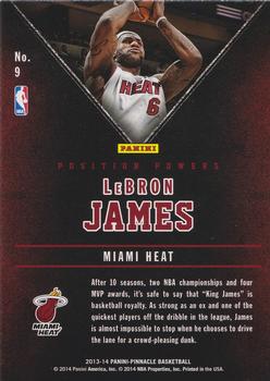 2013-14 Pinnacle - Position Powers Artist's Proofs #9 LeBron James Back