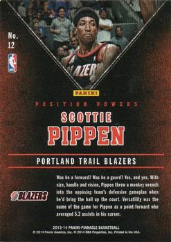 2013-14 Pinnacle - Position Powers Artist's Proofs Red #12 Scottie Pippen Back