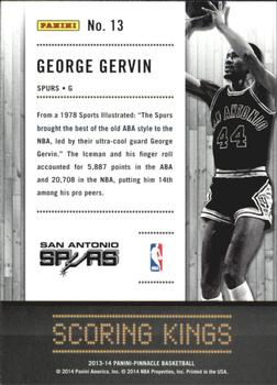 2013-14 Pinnacle - Scoring Kings #13 George Gervin Back
