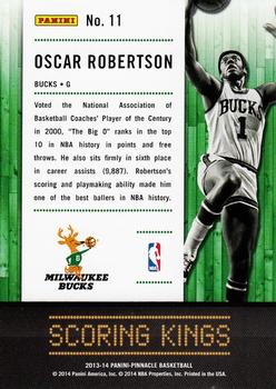 2013-14 Pinnacle - Scoring Kings Artist Proof #11 Oscar Robertson Back