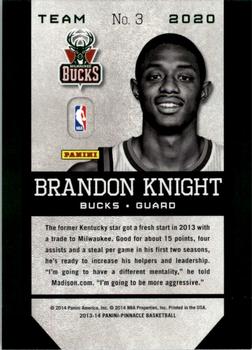 2013-14 Pinnacle - Team 2020 #3 Brandon Knight Back
