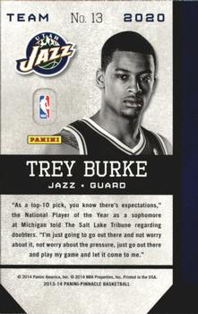 2013-14 Pinnacle - Team 2020 #13 Trey Burke Back