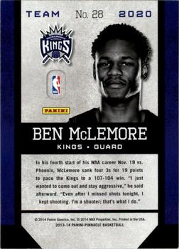 2013-14 Pinnacle - Team 2020 #28 Ben McLemore Back