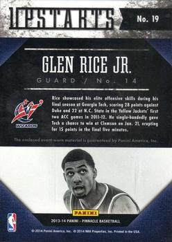 2013-14 Pinnacle - Upstarts Jerseys #19 Glen Rice Jr. Back