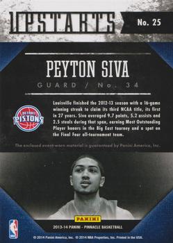 2013-14 Pinnacle - Upstarts Jerseys #25 Peyton Siva Back