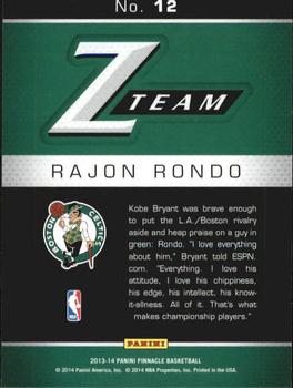 2013-14 Pinnacle - Z-Team #12 Rajon Rondo Back