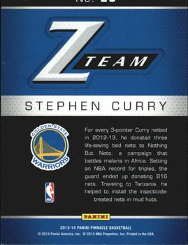 2013-14 Pinnacle - Z-Team #20 Stephen Curry Back