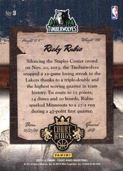 2013-14 Panini Court Kings #3 Ricky Rubio Back