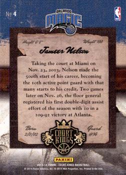 2013-14 Panini Court Kings #4 Jameer Nelson Back