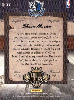 2013-14 Panini Court Kings #27 Shawn Marion Back