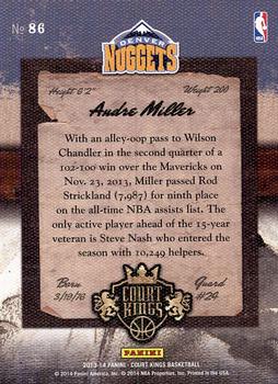 2013-14 Panini Court Kings #86 Andre Miller Back