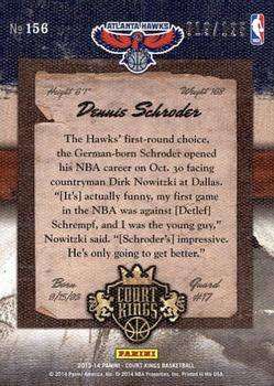 2013-14 Panini Court Kings #156 Dennis Schroder Back