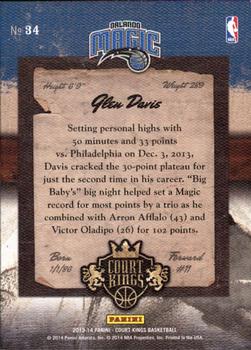 2013-14 Panini Court Kings #34 Glen Davis Back