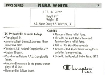 1992 Champion Hall of Fame Inductees #7 Nera White Back