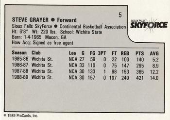 1989-90 ProCards CBA #5 Steve Grayer Back