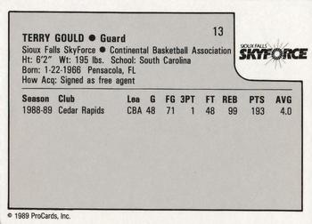 1989-90 ProCards CBA #13 Terry Gould Back