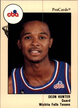 1989-90 ProCards CBA #19 Deon Hunter Front