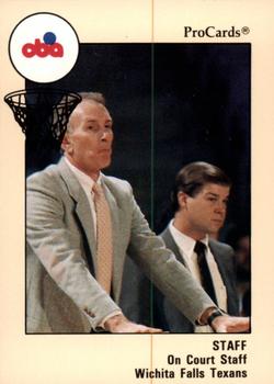 1989-90 ProCards CBA #25 On Court Staff Front