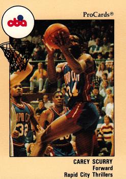 1989-90 ProCards CBA #28 Carey Scurry Front