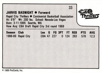 1989-90 ProCards CBA #33 Jarvis Basnight Back