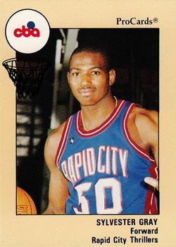 1989-90 ProCards CBA #36 Sylvester Gray Front