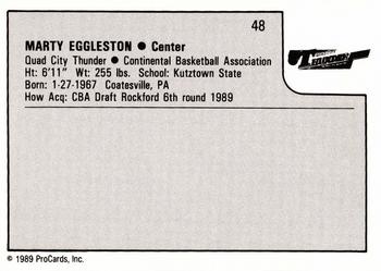 1989-90 ProCards CBA #48 Marty Eggleston Back